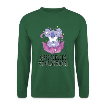 Offizielles Schlafshirt - Meditierender Koala Bär - Unisex Pullover - Grün - Vorne