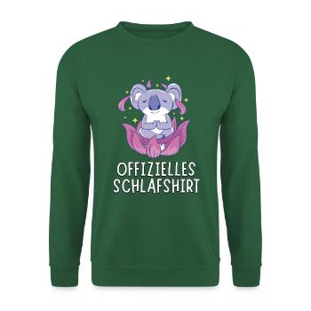 Offizielles Schlafshirt - Meditierender Koala Bär - Unisex Pullover - Grün - Vorne