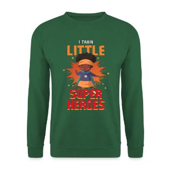 Une enseignante de maternelle élève des petits super-héros - Sweat-shirt Unisexe - vert foncé - Devant