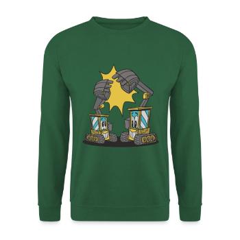 Großer Bruder mit Bagger für kleine Baggerfahrer - Unisex Pullover - Grün - Vorne