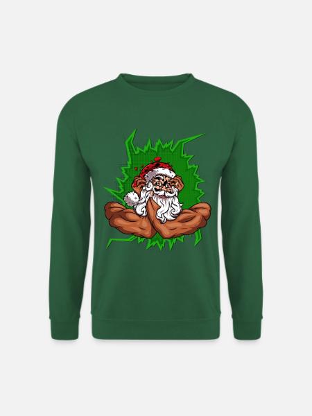 Weihnachtsmann mit Arme - Unisex Pullover - Grün