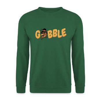 Gobble Pilgrim - Drôle de dinde de Thanksgiving - Sweat-shirt Unisexe - vert foncé - Devant