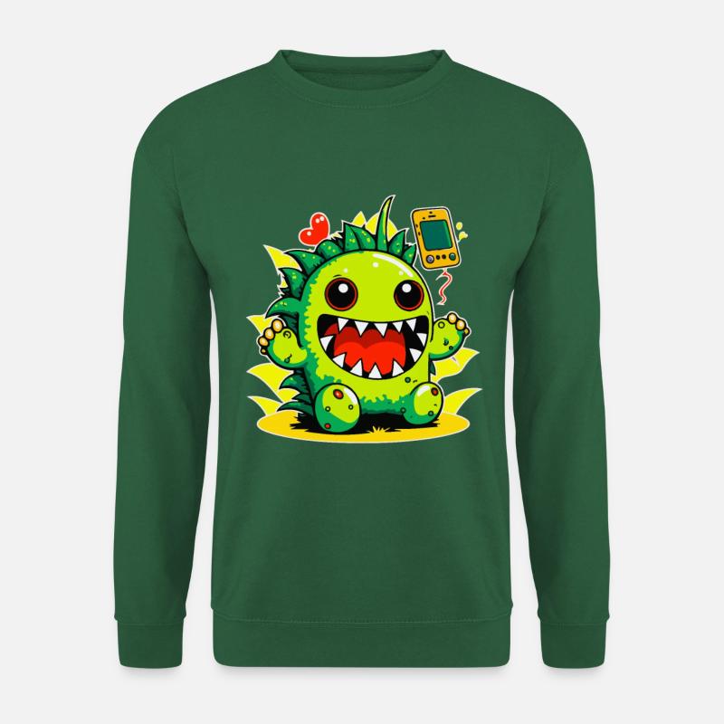 Monster Crash - Monstre dinosaure vert effronté - Sweat-shirt Unisexe - vert foncé