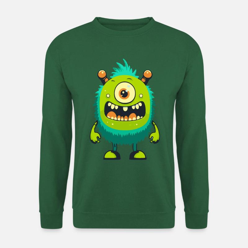 Monster Crash - Freches grünes Zyklopen Monster - Unisex Pullover - Grün