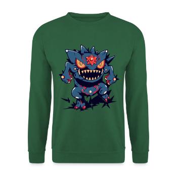 Monster Crash - Cooles blaues Monster - Unisex Pullover - Grün - Vorne