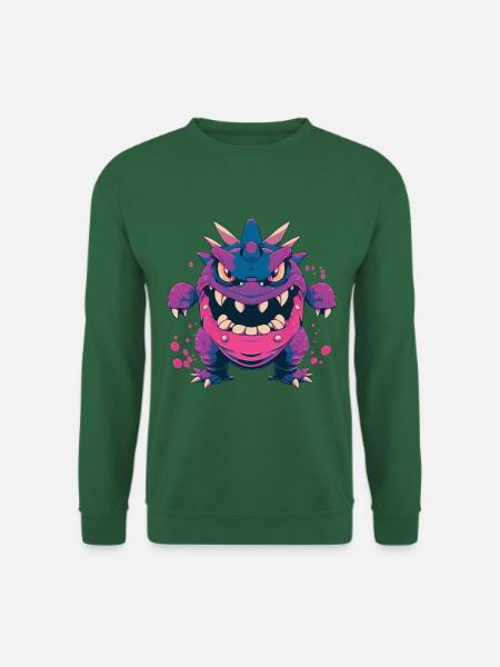Monster Crash - Monstre violet cool - Sweat-shirt Unisexe - vert foncé