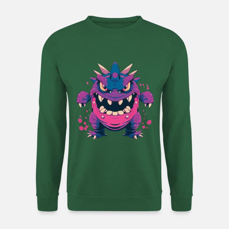 Monster Crash - Cooles lila Monster - Unisex Pullover - Grün