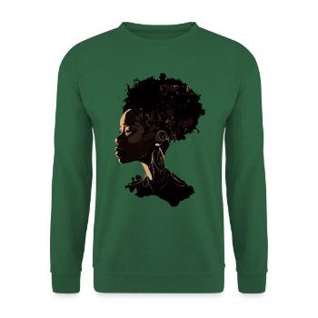 Juneteenth Melanin Queen - Beautiful Afro Woman - Unisex Sweatshirt - green - Front