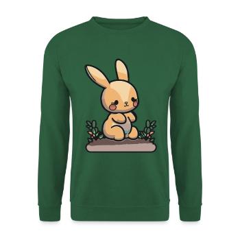 Cute cartoon bunny for kindergarten children and pupils - Unisex Sweatshirt - green - Front