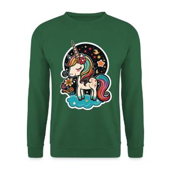 Cute magic unicorn for kindergarten and school - Unisex Sweatshirt - green - Front