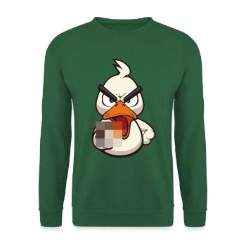 Duck You! Lustige Ente mit Mittelfinger zensiert - Unisex Pullover - Grün - Vorne
