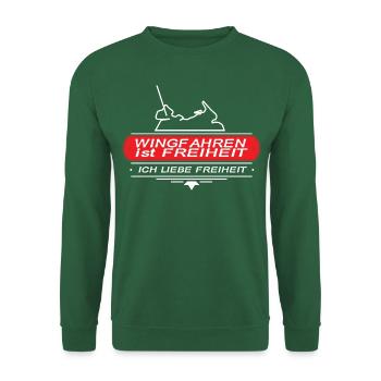 Biker Motorrad Goldwing Spruch Freiheit - Unisex Pullover - Grün - Vorne