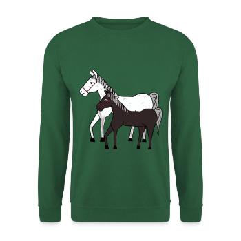 Chevaux, Cheval, Poney, Cheval Fou, Enfants, Poney Ferme, Équitation - Sweat-shirt Unisexe - vert foncé - Devant