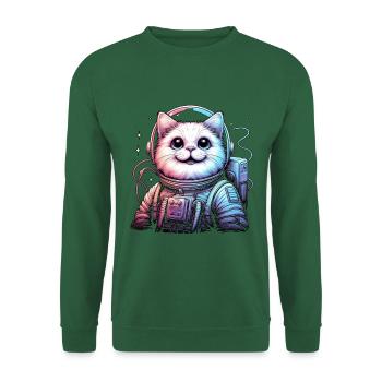Astro Cat Cosmic Cat Retro Space Cat Lover - Unisex Sweatshirt - green - Front
