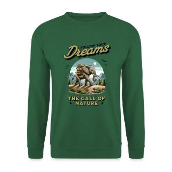 Elephant - Follow Your Dreams - Nature Wildlife - Unisex Sweatshirt - green - Front