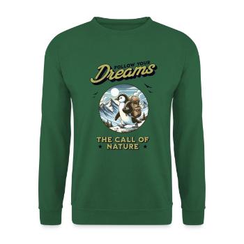 Penguin - Follow Your Dreams - Nature Wildlife - Unisex Sweatshirt - green - Front