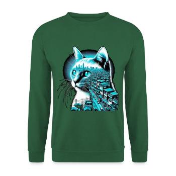 Blue City Cat - Unisex Sweatshirt - green - Front