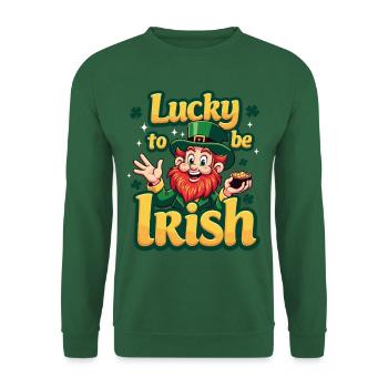 Lucky to be Irish – St. Patrick's Day Leprechaun - Unisex Sweatshirt - green - Front