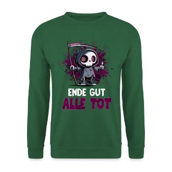 Tout est mort – Black Grim Reaper Humour - Sweat-shirt Unisexe - vert foncé - Devant