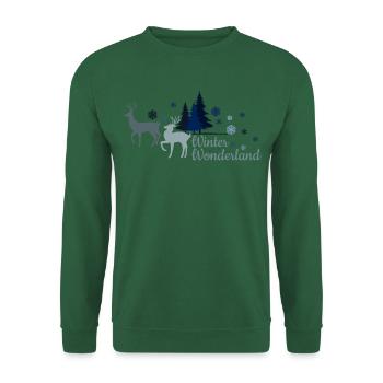 Winterwunderland_Weihnachten - Unisex Pullover - Grün - Vorne