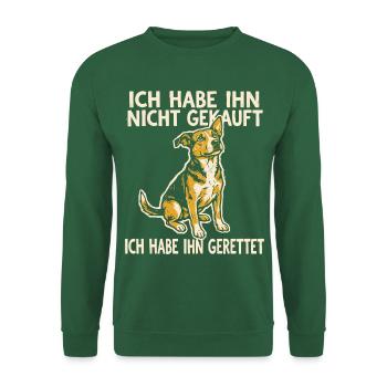 Ich habe ihn nicht gekauft, ich habe ihn gerettet - Unisex Pullover - Grün - Vorne