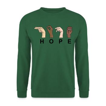 Hoffnung in Zeichensprache / HOPE - Unisex Pullover - Grün - Vorne