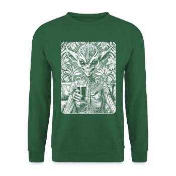 Alien Lounge: Unique shirt for sci-fi fans! - Unisex Sweatshirt - green - Front