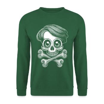 Rebellious, sweet skull: hard rock for women - Unisex Sweatshirt - green - Front