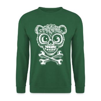 Crâne en colère ours en peluche T-shirt - Sweat-shirt Unisexe - vert foncé - Devant