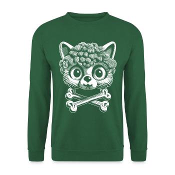 Tattoo-Ästhetik: Totenkopf Katzen T-Shirt - Unisex Pullover - Grün - Vorne