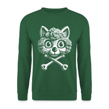 Fascinant : Chemise d’amour de chat pirate comique - Sweat-shirt Unisexe - vert foncé - Devant
