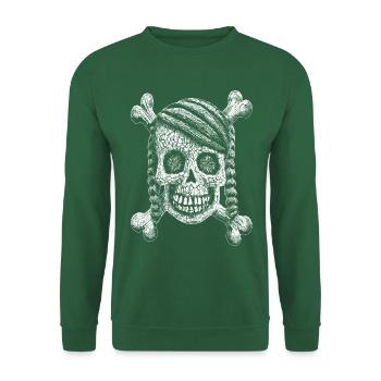 Urbanes Shirt: Mysteriöser Totenkopf-Paranormal! - Unisex Pullover - Grün - Vorne