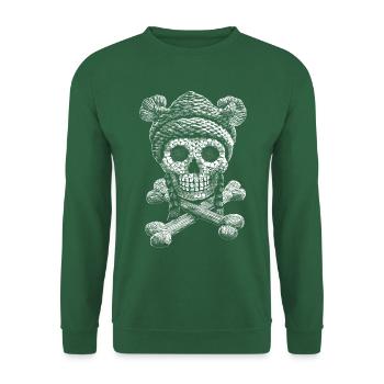 Retro-Sneaker-Fans: Skull & Knochen Vintage Shirt - Unisex Pullover - Grün - Vorne