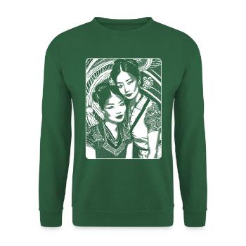 Stolze chinesische Tradition: Frauenporträt-Shirt - Unisex Pullover - Grün - Vorne