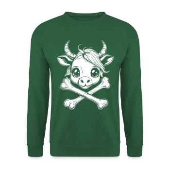 Cartoon Bull Head T-Shirt: Perfect for Festivals - Unisex Sweatshirt - green - Front