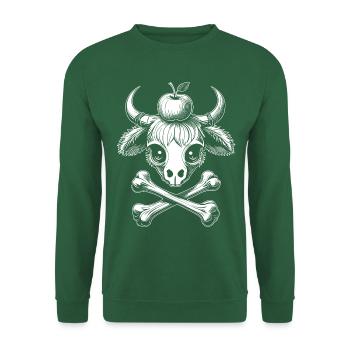 Swiss Folklore: Cow Head & Apple T-Shirt - Unisex Sweatshirt - green - Front