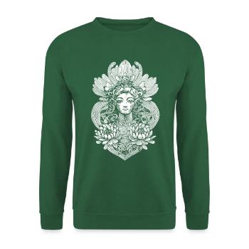Mythical Woman Portrait on T-Shirt - Unisex Sweatshirt - green - Front