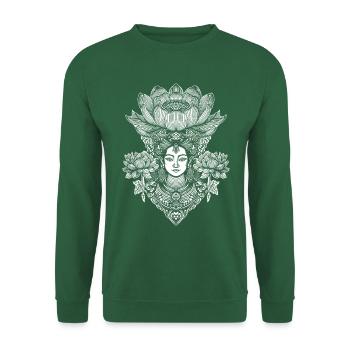Lotusblume Yoga Shirt für deine Meditation - Unisex Pullover - Grün - Vorne