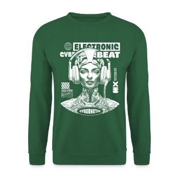 Futuristic techno t-shirt with sci-fi design - Unisex Sweatshirt - green - Front