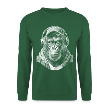 Gorilla Affe DJ Shirt - Unisex Pullover - Grün - Vorne