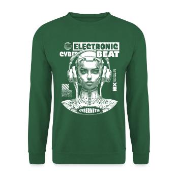 Electronic Cyber Beats on Futuristic Shirt - Unisex Sweatshirt - green - Front