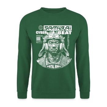 Manga Samurai T-Shirt mit Techno-Twist - Unisex Pullover - Grün - Vorne