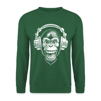 Cool chimpanzee shirt: urban streetwear style - Unisex Sweatshirt - green - Front