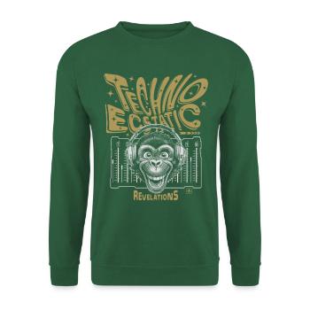 Techno-Tänzer Affen-DJ, T-Shirt - Unisex Pullover - Grün - Vorne