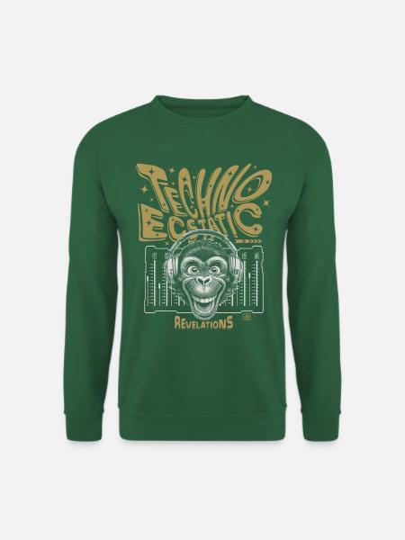 Techno-Tänzer Affen-DJ, T-Shirt - Unisex Pullover - Grün