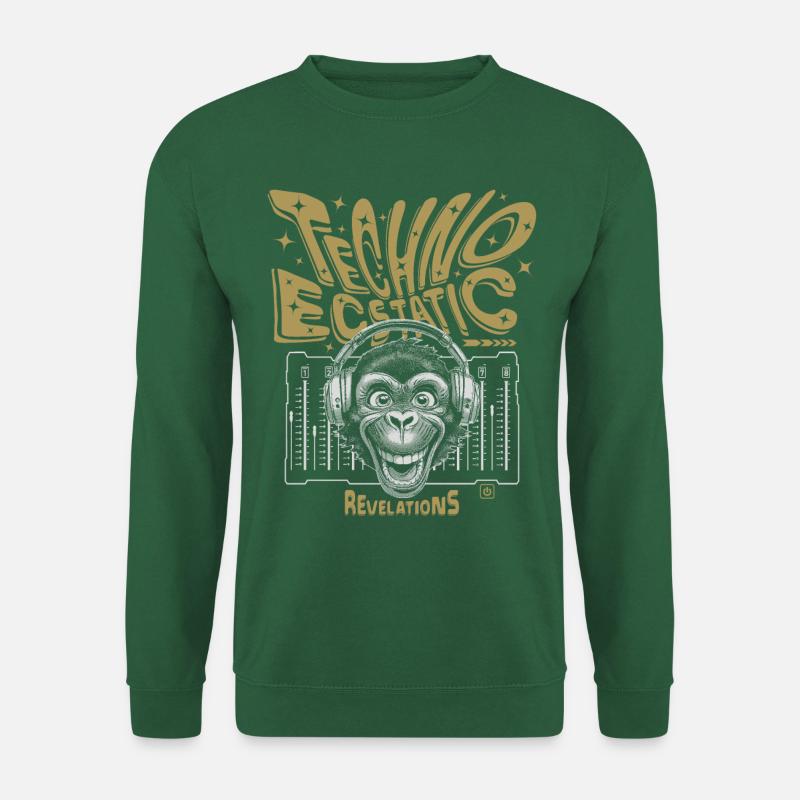 Techno-Tänzer Affen-DJ, T-Shirt - Unisex Pullover - Grün