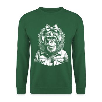 Fantasy Orangutan T-Shirt with Music Artwork - Unisex Sweatshirt - green - Front