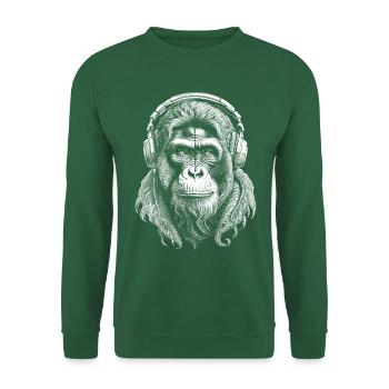 Music Lover T-Shirt with Orangutan Motif - Unisex Sweatshirt - green - Front