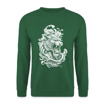 Tattoo Fans T-Shirt with Detailed Tiger Design - Unisex Sweatshirt - green - Front
