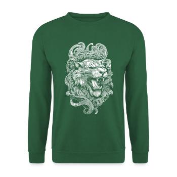 Tiger Shirt for Martial Artists – Powerful Design - Unisex Sweatshirt - green - Front